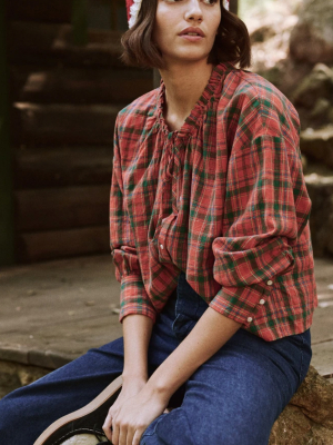 The Forage Top In Holly Plaid