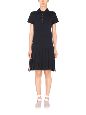 Thom Browne Pleated Polo Shirt Dress