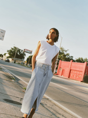 Denim Midi Skirt