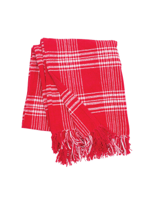 C&f Home Essex Crimson Woven Throw