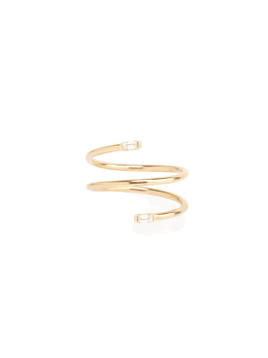 14k Baguette Diamond Double Wrap Ring