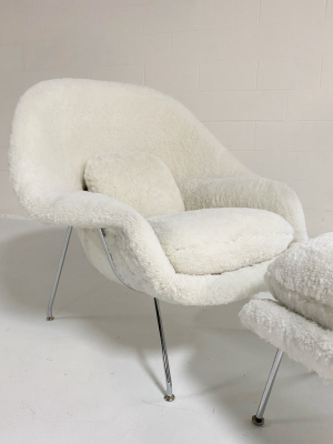 Bespoke Womb Chair And Ottoman In Australian Sheepskin