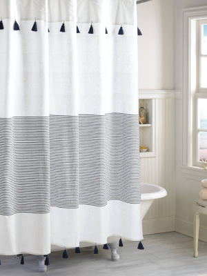 Panama Stripe Shower Curtain - Destinations