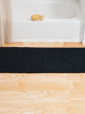 Extra Long Memory Foam Striped Bath Mat - Yorkshire Home