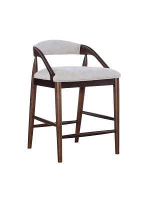 Mariah Upholstered Counter Height Barstool Gray - Linon