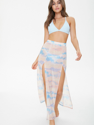 Cloud Wash Mesh Swim Cover-up Skirt