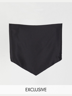 Collusion Satin Tie Scarf Top In Black