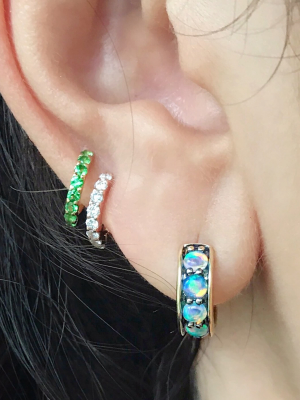 Chubby Opal Hoop Earrings