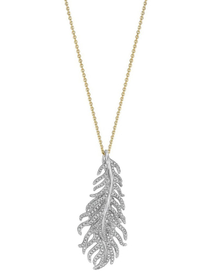 Phoenix Double Feather Diamond Necklace