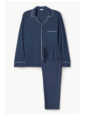 Eberjey Men's William Long Pajama Set - Indigo