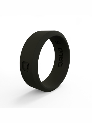 Qalo Standard Women's Black Modern Silicone Ring