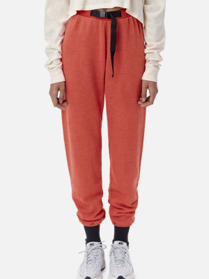 Belted Vintage Fleece Sweatpants / Cardinal