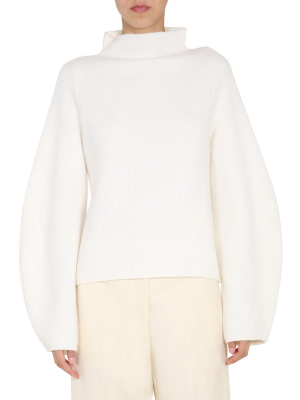 Jil Sander High Neck Balloon Sleeve Jumper