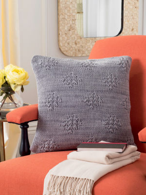 Cozy Knit Square Throw Pillow Light Gray - Safavieh