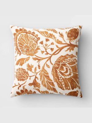 Square Floral Printed Jacobean Throw Pillow - Threshold™