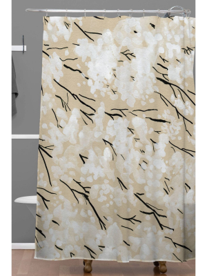 Elena Blanco Blossom Shower Curtain - Deny Designs