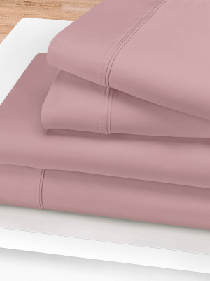 Blue Nile Mills Solid 1200-thread Count Deep Pocket Sheet Set, King, Zephyr