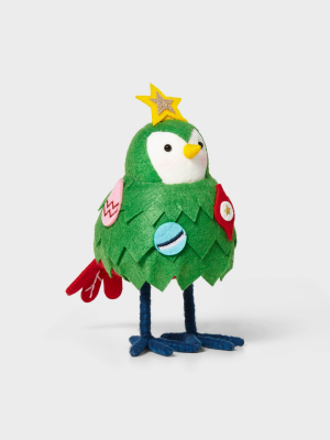 Bird With Christmas Tree Decorative Figurine - Wondershop™