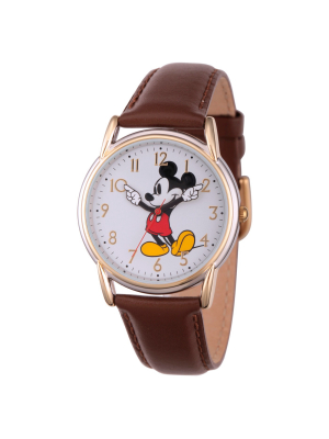 Women's Disney Mickey Mouse Two Tone Cardiff Alloy Watch - Brown