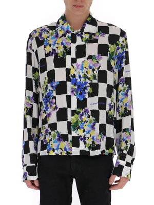 Off-white Floral Checked Print Shirt