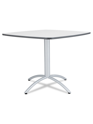 Iceberg Cafe Table Breakroom Table 36w X 36d X 29h Gray Melamine Top Steel Legs 65617