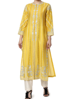 Embroidered Front Open Kurta