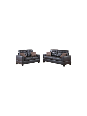 2pc Gracious Sofa Set With Pillows - Benzara