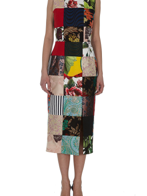 Dolce & Gabbana Patchwork Jacquard Midi Dress