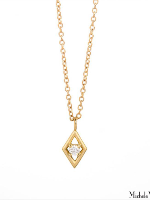 Gold Hollow Diamond Necklace