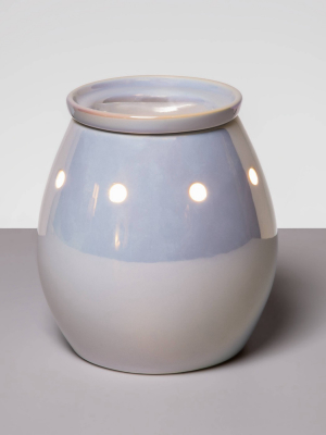 5.2" X 5.2" Stoneware Iridescent Wax Warmer White - Opalhouse™