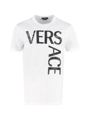 Versace Logo Print Crewneck T-shirt