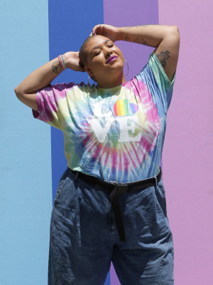 Plus Size Tie-dye Love Graphic Tee