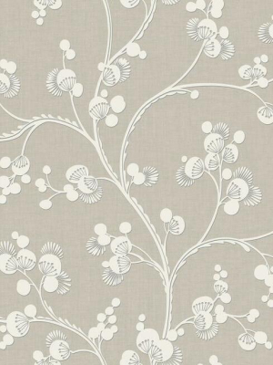 Dahlia Trail Wallpaper In Linen From The Silhouettes Collection By York Wallcoverings