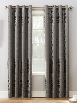 Sun Zero Elidah Bonded Velvet Blackout Grommet Curtain Panel