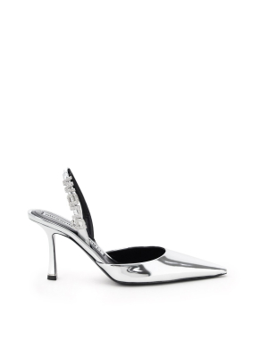 Alexander Wang Crystal Logo Slingback Pumps