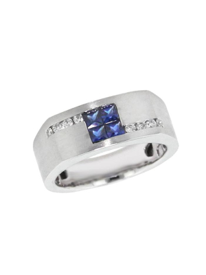 Effy Men's Sapphire And Diamond Ring, 0.98 Tcw