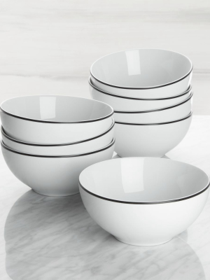 Aspen Black Band Cereal Bowls, Set Of 8