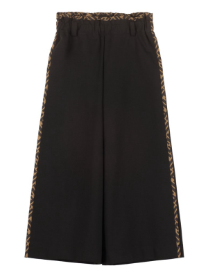 Fendi Kids Ff Trim Wide Leg Pants