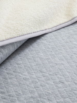 Peace Nest Diamond Knit And Sherpa Reversible Blanket