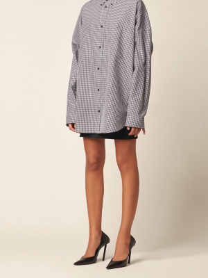 Swing Logo-print Checked Poplin Shirt