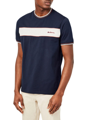 Supima Chest-stripe Crew T-shirt - Navy Blazer