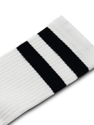 Women's Eco-friendly Crew Socks | White + Black