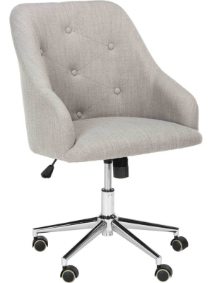 Evelyn Tufted Linen Swivel Office Chair