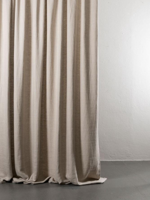 Extra Wide Natural Flax Panama Linen Curtains 290cm /114” Wide