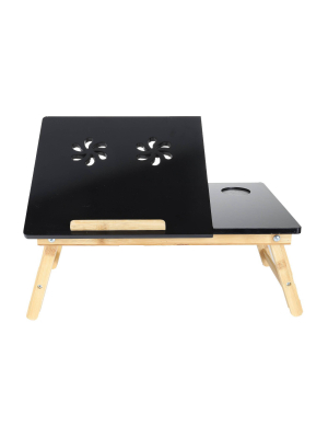 Coolpad Flip Top Adjustable Laptop Desk For Bed Tray Black - Mind Reader