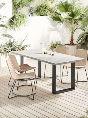 Concrete Outdoor 72" Dining Table & Slope Dining Chair Set