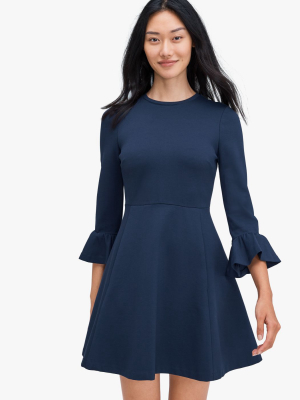 Bell Sleeve Ponte Dress