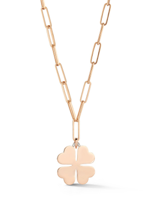 Dora 18k Rose Gold Large Clover Charm