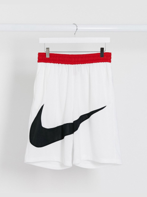 Nike Basketball Swoosh Logo Shorts In White