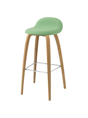 3d Bar + Counter Stool: Wood Base + Full Upholstery